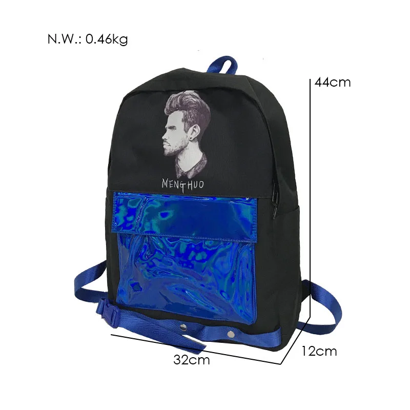 Menghuo Patchwork Women Backpack Laser Holographic Bag Mochila Feminino Silver Multicolor School Bags Leather Daypack Olografico (48)