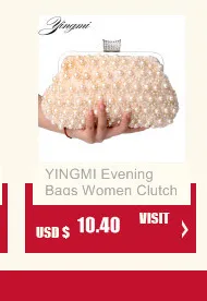 YINGMI Women Evening Bag Popular Fashion Alloy Day Clutch Bags Crystal Shell Small purse Bags Wedding Bridal Diamond Bags