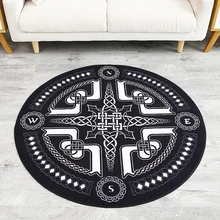 Современная мода черный, белый цвет геометрический узор круглый ковер Нескользящая дышащая Гостиная Спальня ковер домашний декоратор коврик