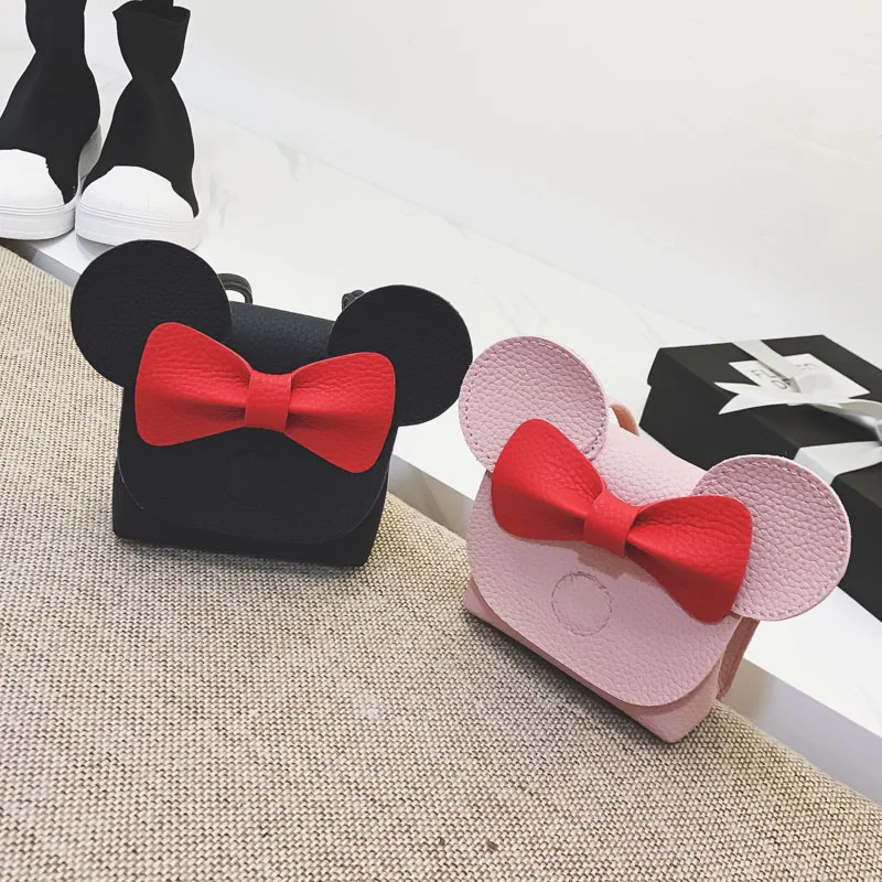 

Children's Shoulder Bag Plush Backpack Cute Cartoon Minnie Backpack Bow Girl Backpack Coin Purse Messenger Bag Toys for Girls