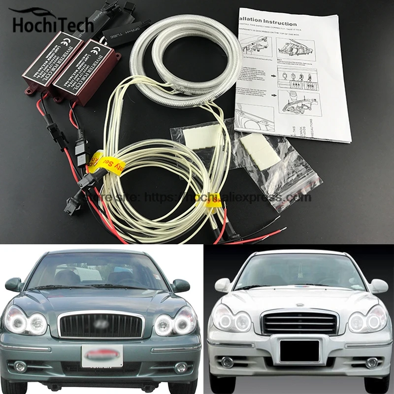 HochiTech ccfl комплект ангельских глаз белый 6000k гало кольца фара для Hyundai Sonata 2002 2003 2004