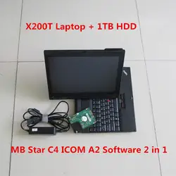 1 ТБ HDD MB Star C4 ICOM A2 программное обеспечение 2 в 1 установлен хорошо X200T ноутбук сенсорный экран готовое использование для bmw icom для mb