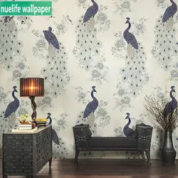 Китайский стиль синий павлин шаблон кабинет столовая спальня детская комната Чайный домик отель коридор ТВ задний план обои