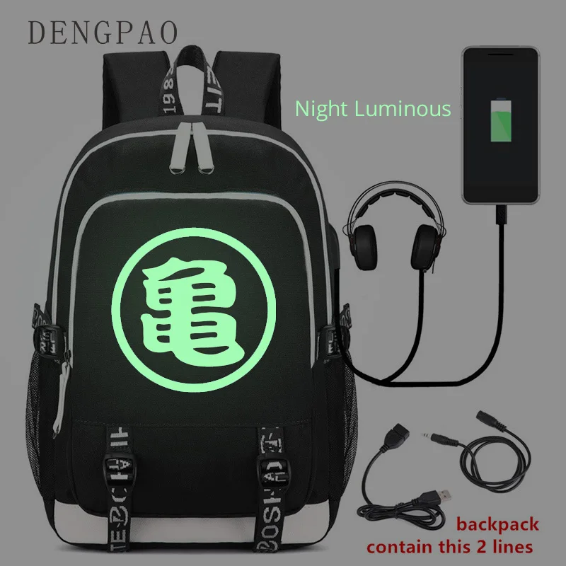 

DENGPAO Dragon Ball Bag Anime USB Laptop Waterproof Backpack Fashion Luminous School Bagpack for Girls Boys Teenagers Travel Bag