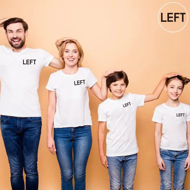 

LEFT print family look clothes mother daughter matching outfits father son for mommy and me clothing fashion t shirt tops sister