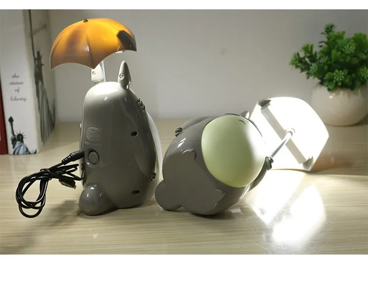 Kawaii Мультфильм Мой сосед Тоторо зонтик лампа светодиодный ночной Светильник USB настольная лампа для чтения для детей подарок домашний декор Новинка