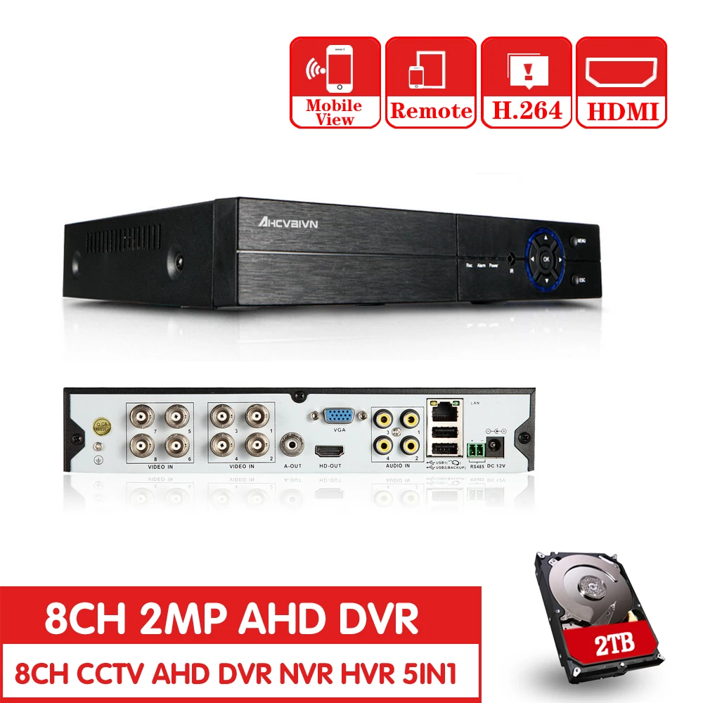 

New Metal 1080P AHD DVR Support AHD-H 1080P camera 1920x1080 Resulution AHD-N H DVR 8CH 1080P 4CH 5MP 4/8 Channel AHD DVR/NVR