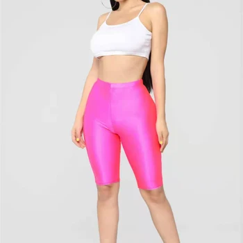 

Women Shorts Slim Fit Fluorescent Color High Waist Fitness Shorts for Cycling -MX8