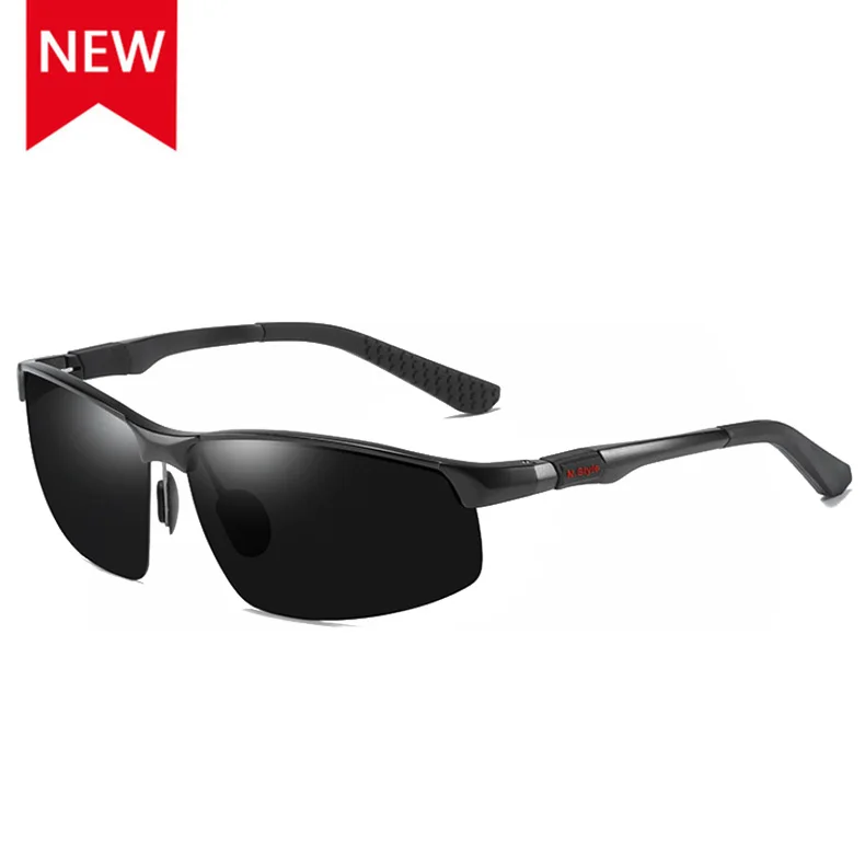 HGE-H мужские солнцезащитные очки в алюминиево-магниевой оправе, поляризационные, для вождения, путешествий, с антибликовым покрытием, солнцезащитные очки, поляризация, мужские солнцезащитные очки Oculos XH55 - Цвет линз: C1 Black Black