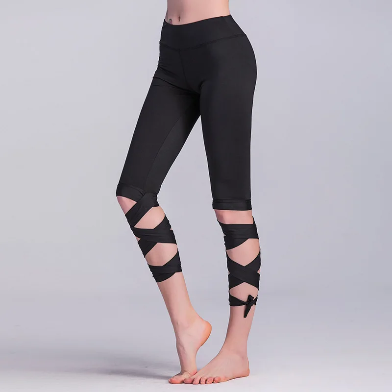 

ESHINES Yoga Pants Gym Woman Sportswear Push Up 2019 Bandage Elastic Tight Solid Color Pant Leggings Sport Fitness Dropship