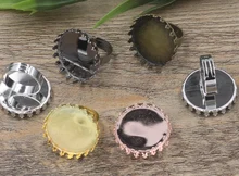 50 unids Cabochon 25mm pad Corona anillo blanco con Bandeja Cameo, Bronce Antiguo/Oro/Anillo de Plata ajuste, Hecho A Mano Zakka joyas Finding