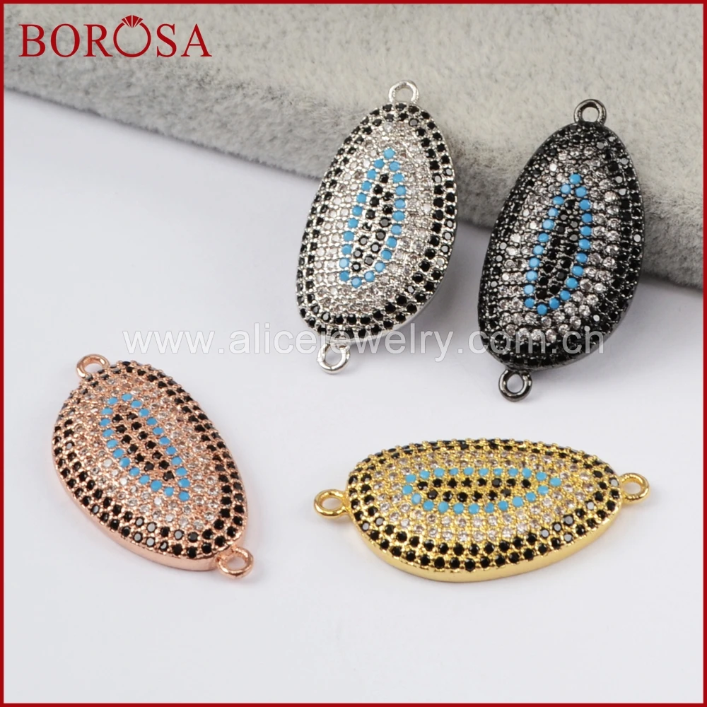 BOROSA 10PCS Irregular Shape Micro Pave Rainbow Zircon CZ Connector Beads Drusy for Bracelet Handmade Jewelry WX767 | Украшения и