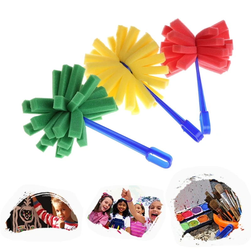 Sponge Stippler Dabber Paint Brushes Firework For Kids Creative Painting