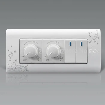 

COSWALL Luxury Wall Switch Double Dimmer Regulator 300W Maximum 2 Gang 2 Way Light Switch 154mm*72mm AC 110~250V