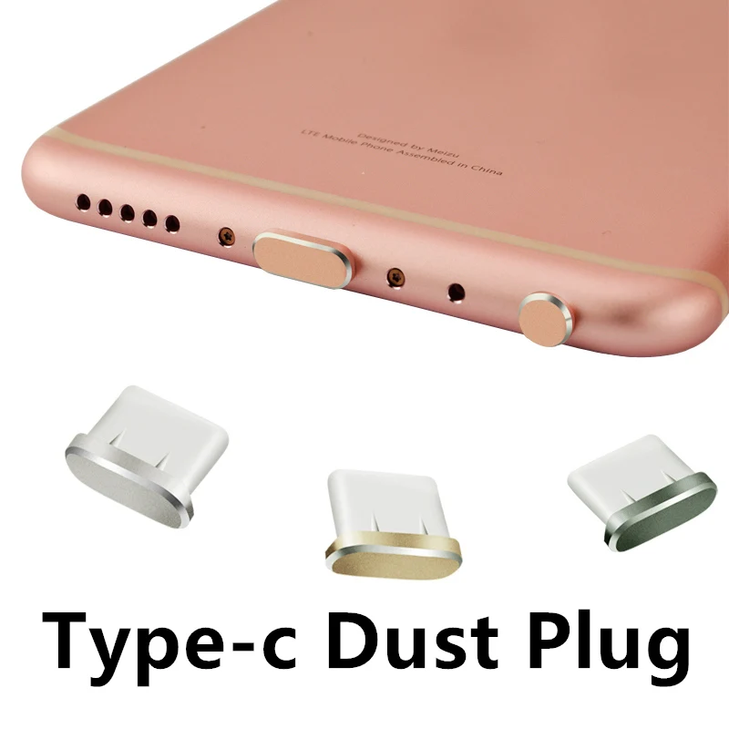 Goede Type c Dust plug Aluminium Type c Jack Mobiele telefoon USB C Charger Stopple voor Xiaomi Mi5 mi6 Huawei P9 P10 LETV Meizu HTC