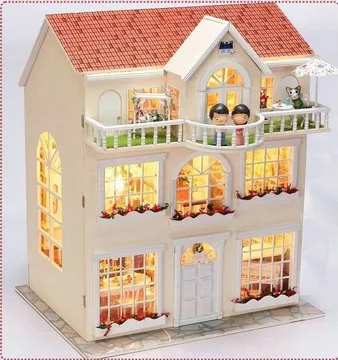 DIY Кукольный дом Мечта фея Модель Строительство 3D миниатюрный ручной работы деревянный кукольный домик с мебель и светильник игрушка Рождественский подарок