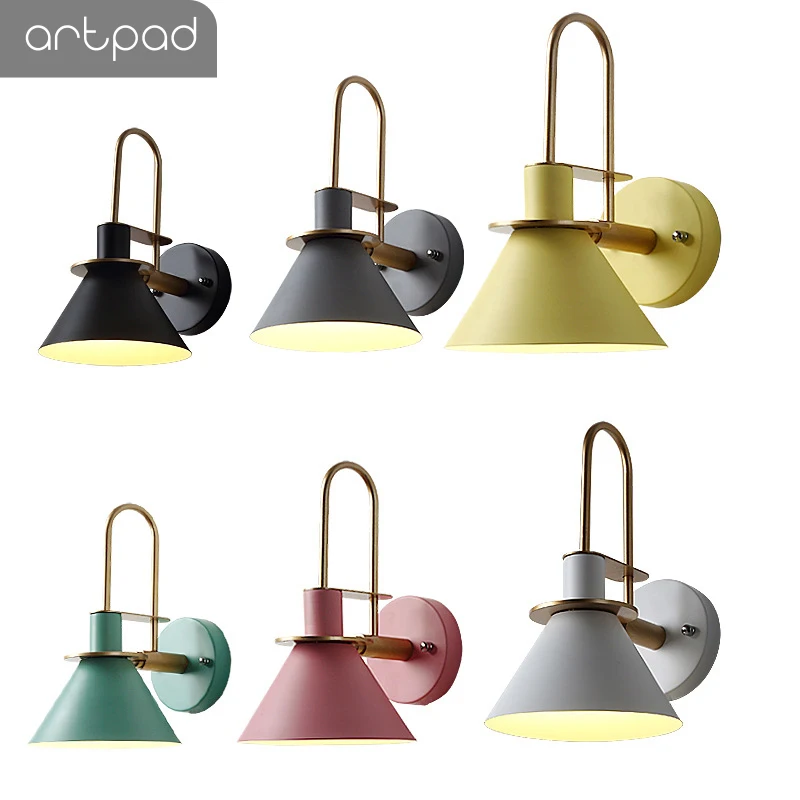 Artpad 5w Nordic Creative Loft Horn Wall Lamp Bedroom Bedside Staircase Mirror Iron Sconce Lighting Fixtures With Led Bulb | Освещение