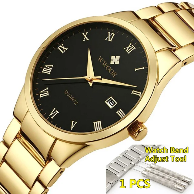 Мужские часы люксовый бренд полностью черные наручные часы мужские часы лучший бренд Роскошные модные спортивные деловые часы - Цвет: gold black with tool