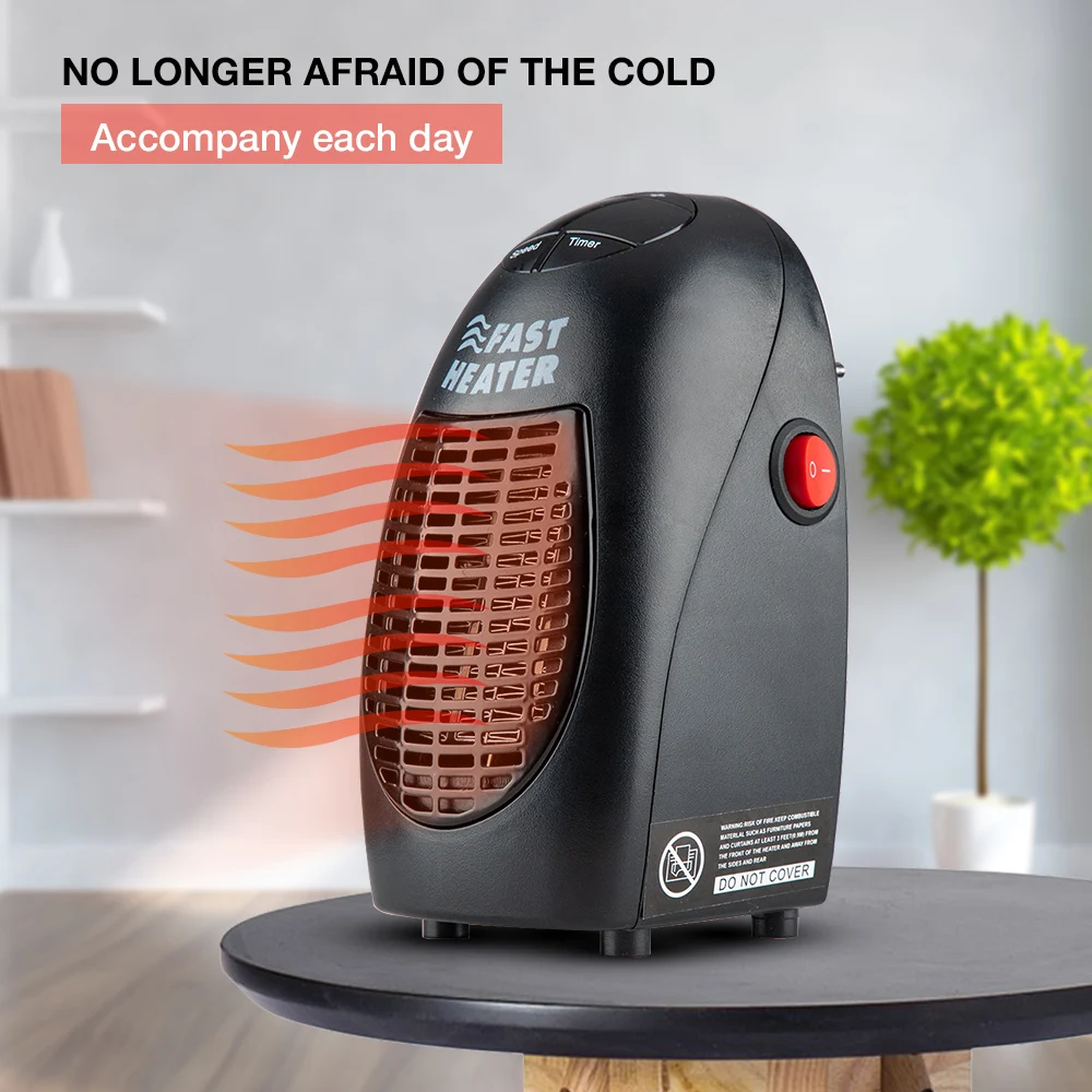 Wall Outlet Mini Electric Air Handy Heater Powerful Warm Blower Fast