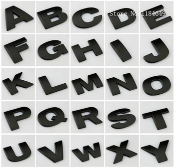 

4pcs DIY 3D metal sticker car styling accessories BLACK matte alphabet letters decal spell for SEAT leon NISSAN TOYOTA CITROEN