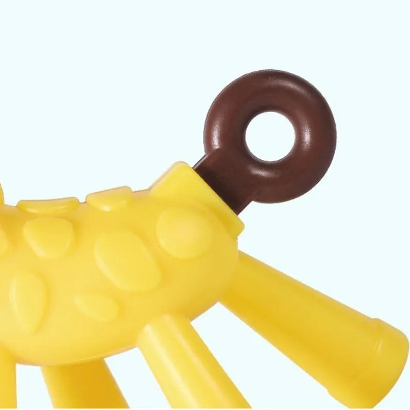 Safe Silicone Giraffe Baby Teether Soft Teething Toy BPA Giraffe Pendant Necklace Baby Food Grade Necklace Teething Hanging Toys