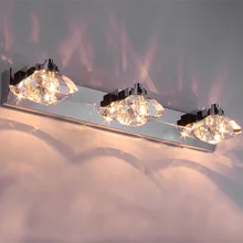 Современный хрустальный настенный светильник с ромбовидным узором для ванной комнаты, настенный светильник для коридора, шкафа, зеркала для передней санузлы, настенные светильники