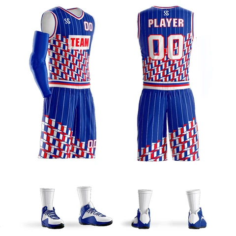 Atacado em Branco Conjunto de Uniformes de Basquete em Linha de Design de Jérsei de Basquete Personalize Próprio Basquete Seu de