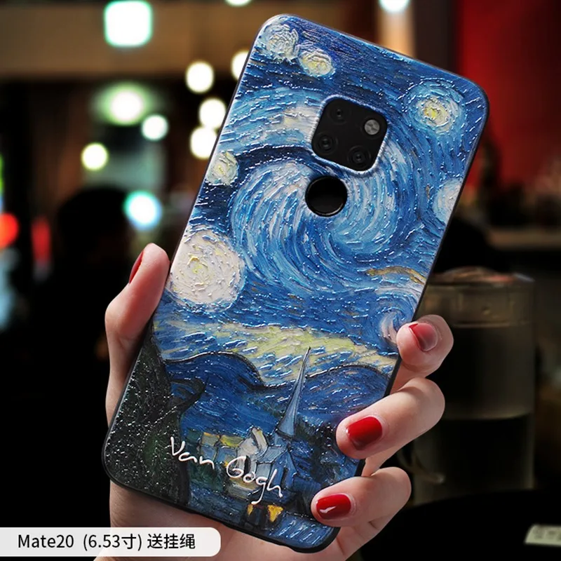 

Mate20 Vintage starry night oil painting Relief case For Huawei Mate 20 Pro Mate 20 X 20X case