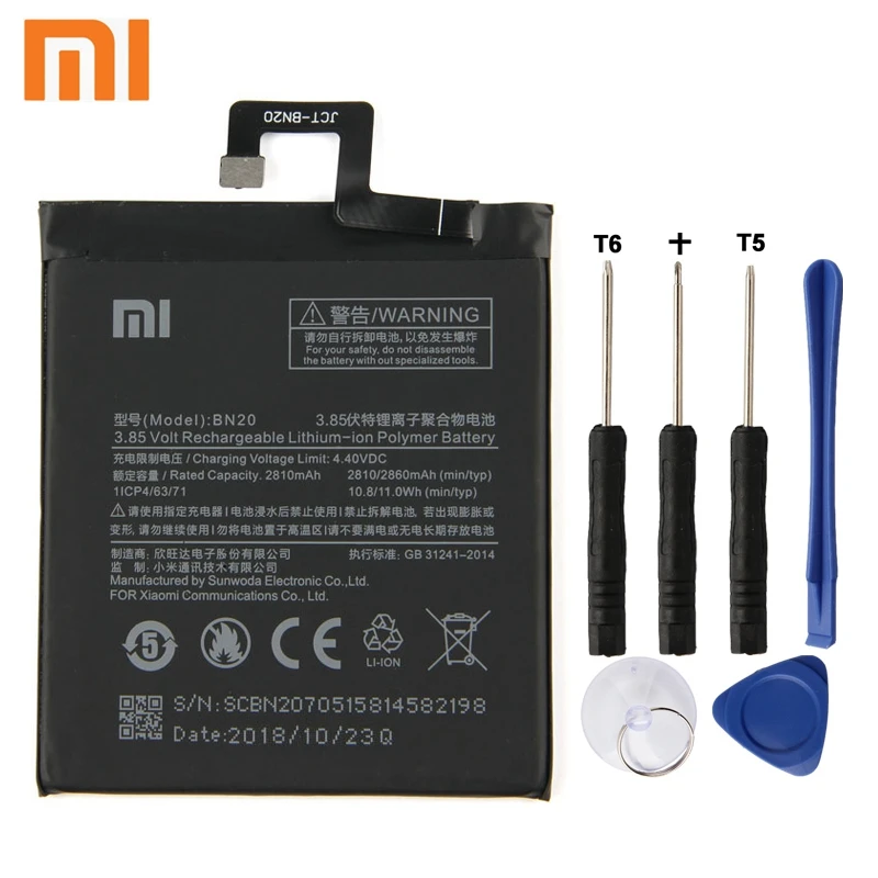 

Xiao Mi Xiaomi Mi BN20 Phone Battery For Xiao mi 5C M5C BN20 2860mAh Original Replacement Battery + Tool