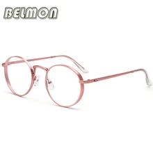 Ретро круглая оправа для очков для женщин и мужчин компьютерная Близорукость Оптические прозрачные очки для женщин мужские прозрачные линзы RS040