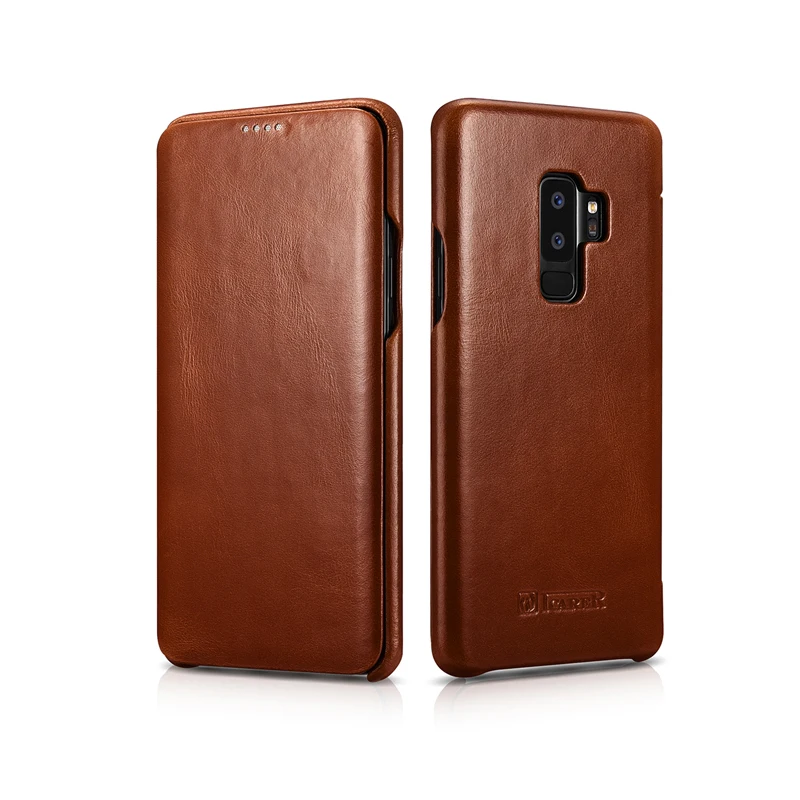 

Case for Samsung S9 / S9 Plus Vintage Full Edge Closed Handmade Genuine Leather Business Flip Cover Case for Galaxy S9 / S9 Plus