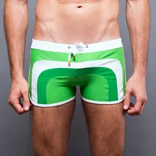 Пикантные трехцветный сращены лоскутное Для мужчин купальный костюм удобные быстросохнущие Hot Spring пляж плавание Мужские Шорты для купания