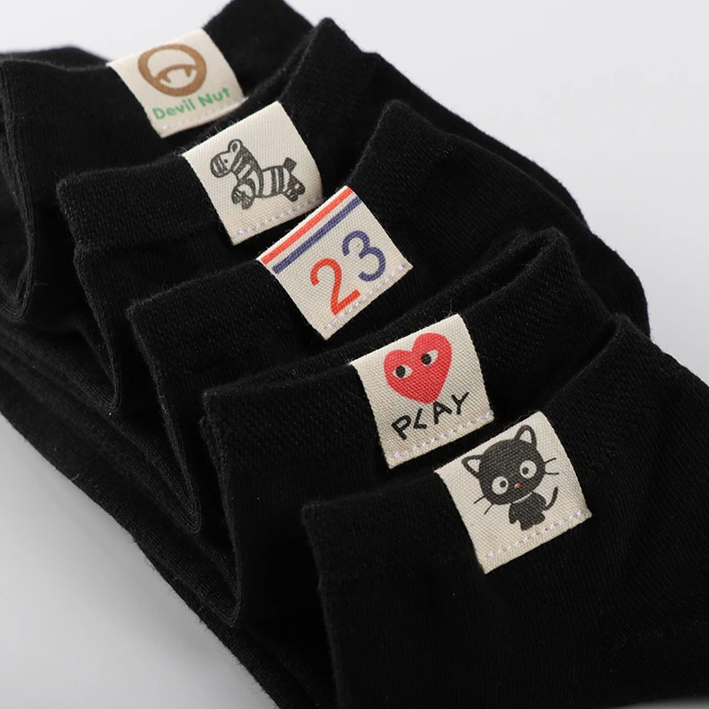 

4pairs/lot Lovely & charming women ankle cotton socks&hosiery brand funny cute Cloth tag summer cool boat socks femme calcetines
