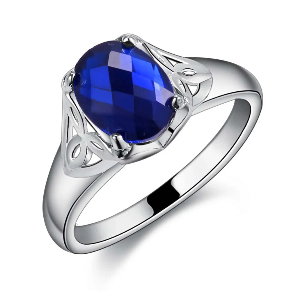 blue zircon shiny Silver plated Ring Fashion Jewerly Ring Women&Men