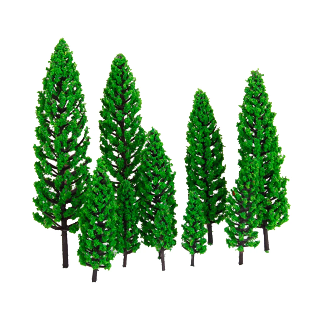 30x Model Railroads & Trains Building Painted Trees Miniature 4.8-16cm HO N 1:50-1:150