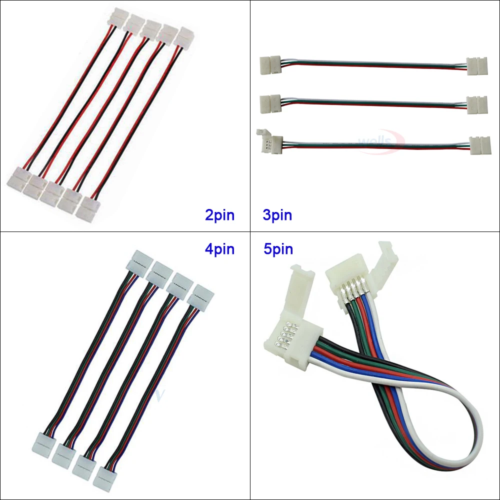 2pin провод 3pin провод 4Pin 5pin удлинитель 2 м/5 м/10 м, 22 awg провода, RGB+ белый провод Соединительный кабель для 3528 5050 светодиодные ленты