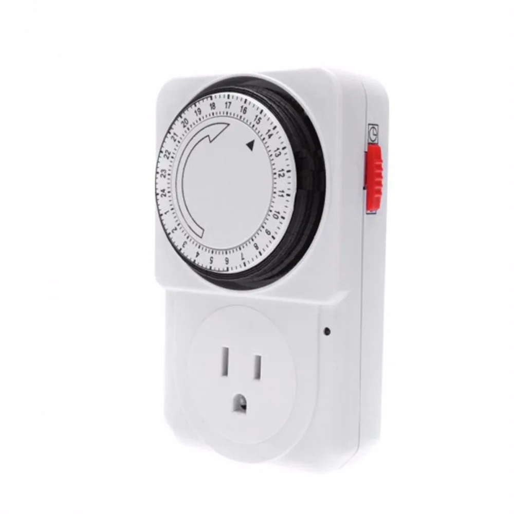 

24 Hour Mechanical Electrical Plug Program Timer Power Switch Socket Energy Saver US/EU Plug White Color