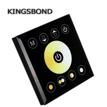 

Dual white & warm white Touch Panel controller Black Wall mounted color Temperature controller dimmer 12V/24V 8A for WW/CW LED