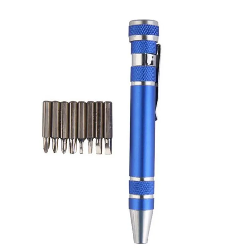 8 In 1 Pocket Precision Screwdriver Bit Set Torx Star Phillips Repair Tool Kit Screwdriver Set Herramientas 40JY212