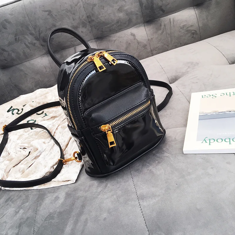 Mini Women Backpack Travel Kids 2018 New Patent Leather Cute Small
