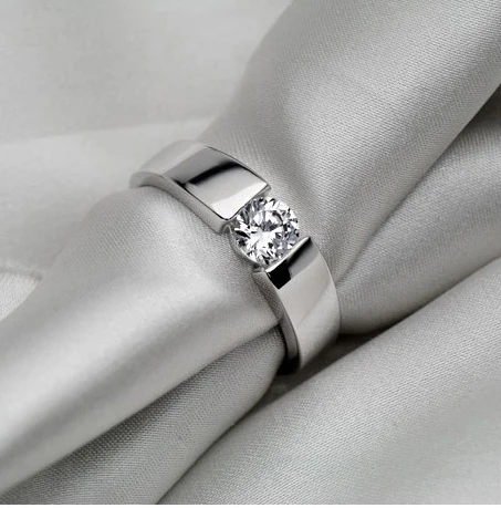 

0.5 CT Wholesale Affordable Lab Create Simulate Diamond Men's Engagement Ring Wedding Anniversary Ring For Man