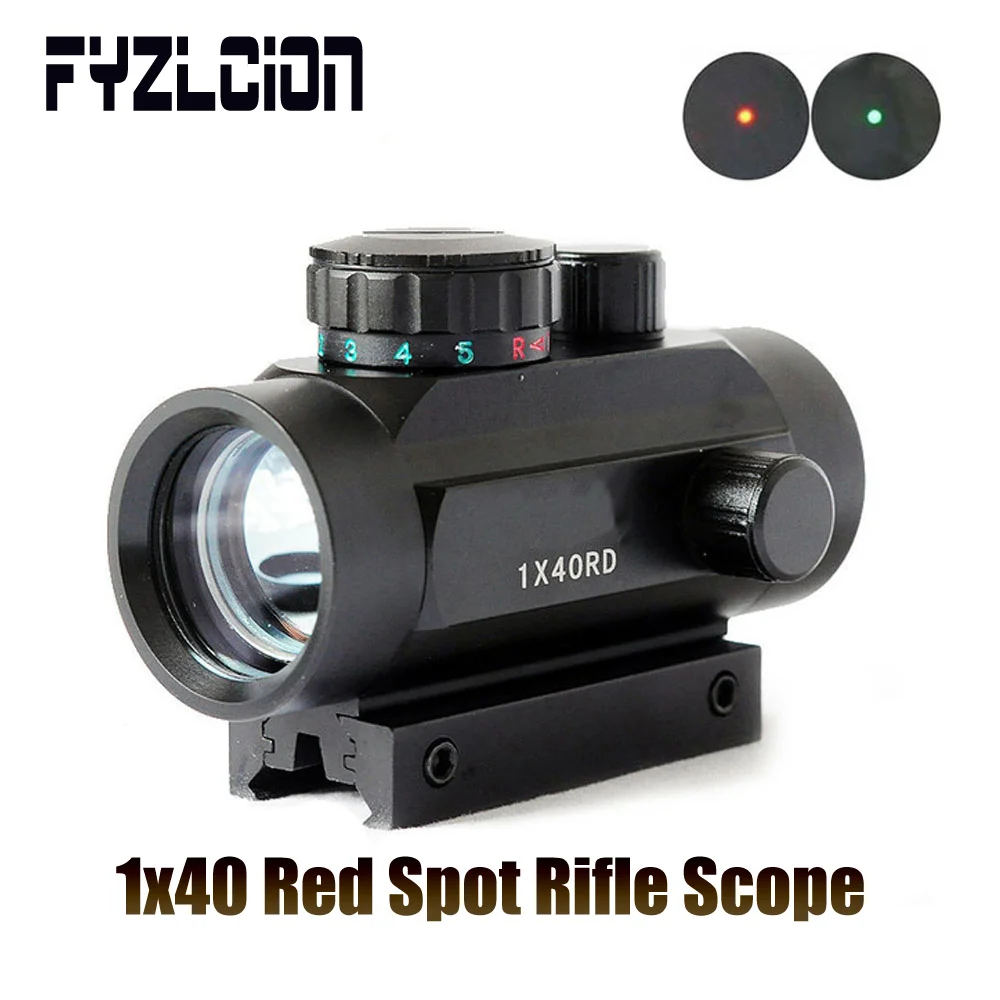 

1x40 Red Dot RifleScope Sight with 11mm/20mm Picatinny Weaver Rail Mount of Hunting Scopes for Rifle and Glock O