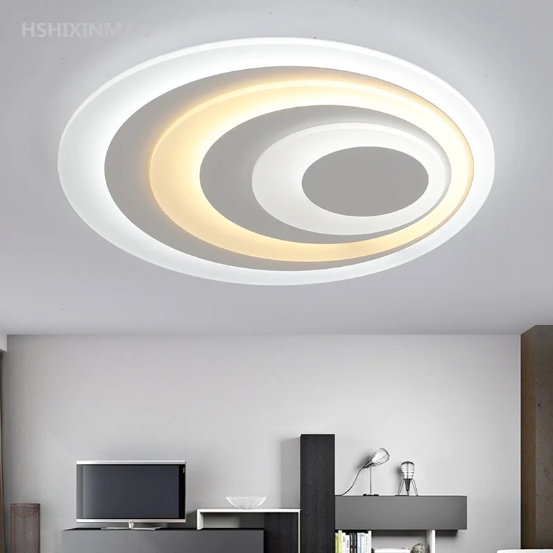 Eccentric Circle Acrylic LED Ceiling Lights Modern Round Living Room