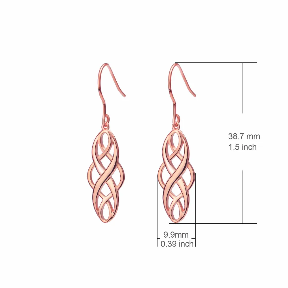 AOBOCO Brand Fine Jewelry Sterling Silver 4 Color Irish C Knot Vintage Dangle Earrings For Women Girl Gift Boxes AOBOCO Brand Fine Jewelry Sterling Silver 4 Color Irish C Knot Vintage Dangle Earrings For Women Girl Gift Boxes