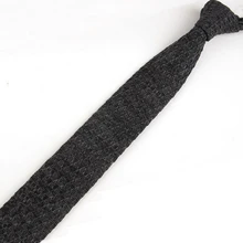 Мужские черные одноцветные галстуки на шею, одноцветные классические Вязаные Галстуки, тонкий обтягивающий Вязаный Галстук для жениха, Свадебная вечеринка, деловой ГАЛСТУК ZZLD128