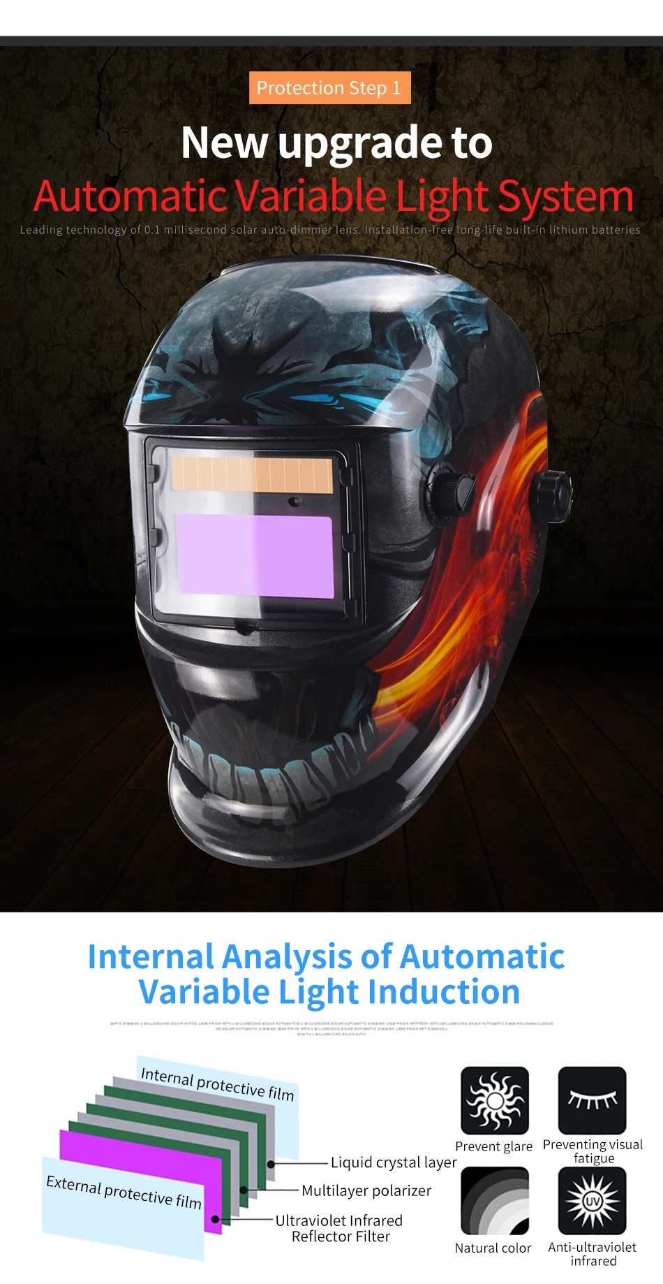 Mascara de soldar electronica de oscurecimiento automático varios modelos