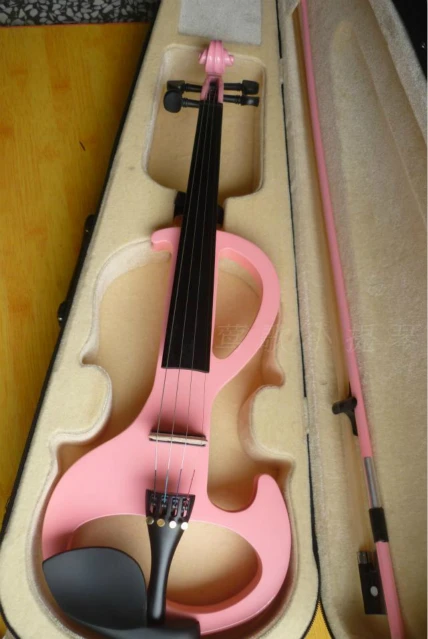 

4/4 Electric Violin Fiddle Stringed Instrument with Wood Maple Ebony Fittings Cable Headphone Case for Music Lovers Beginners