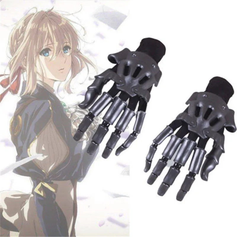 

1 Pair New Violet Evergarden Cosplay Props Accessory Auto Memories Doll Figure Hand Gauntlet Armour Knuckles Gloves Costume