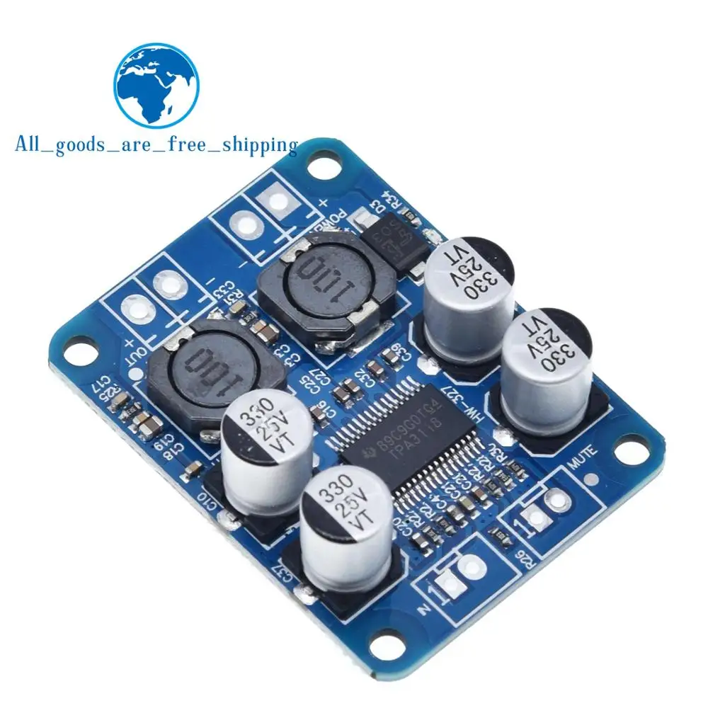 

TZT DC 12V-24V TPA3118 60W Mono Digital Audio Power Amplifier Board Amp Module