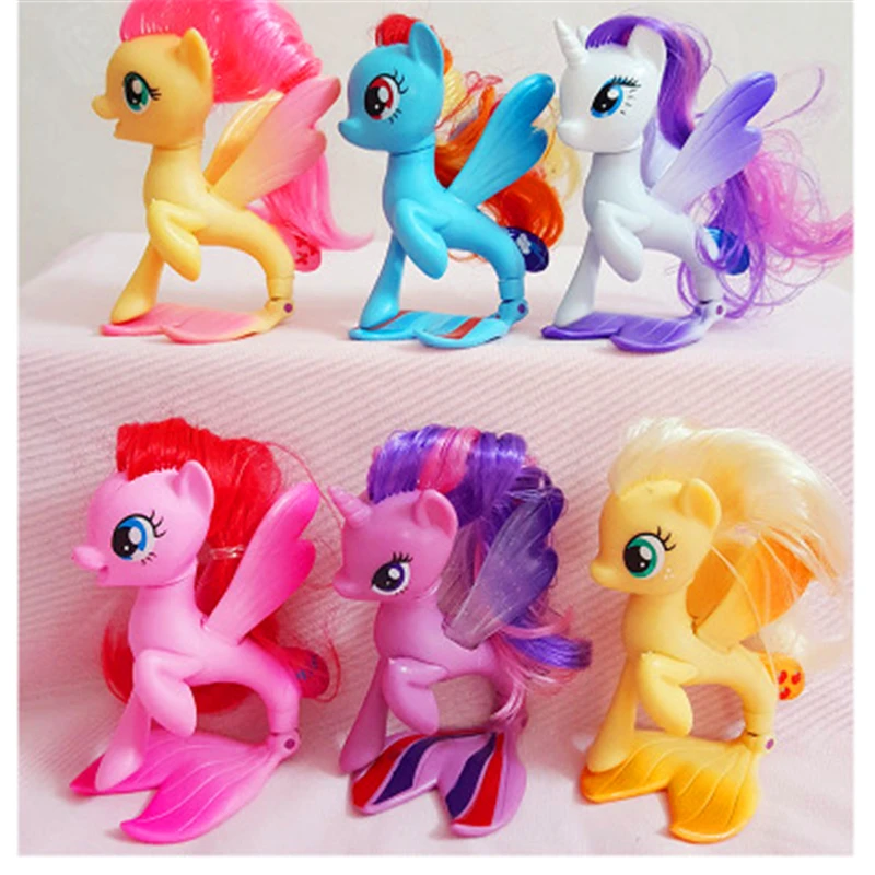 13cm Hight New Ponies Sea Fish Little Unicorn Pet Horse Pvc Action Figures Toy Horse Doll White Rarity